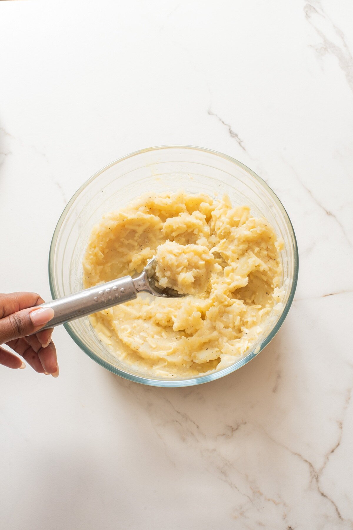 forming balls from the mixture