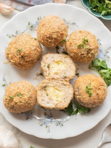 air fryer mozzarella chicken meatballs