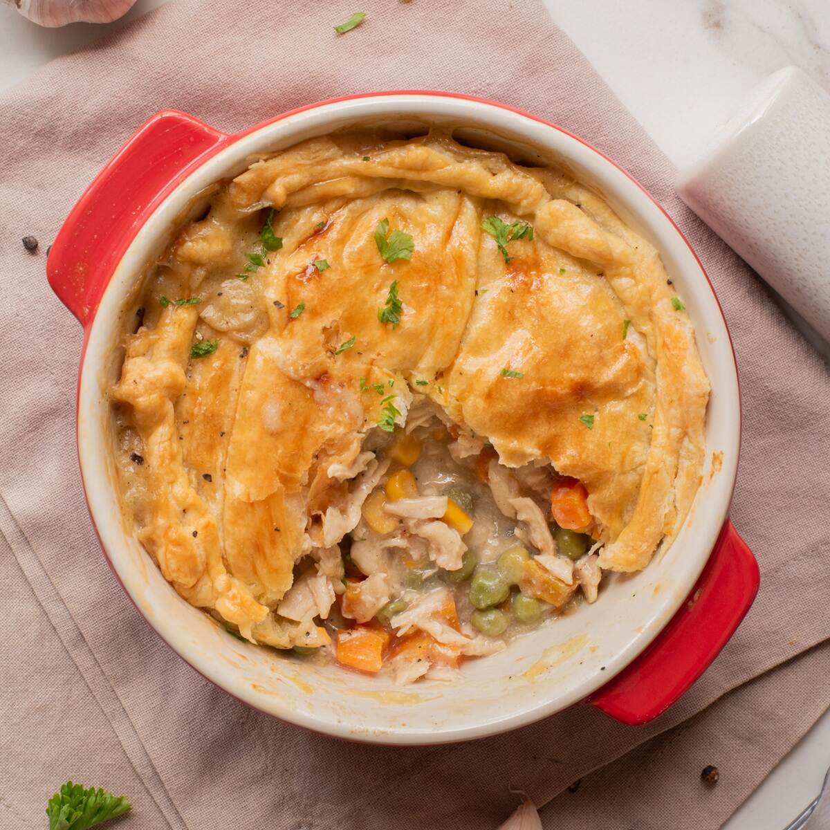 individual chicken pot pie in air fryer