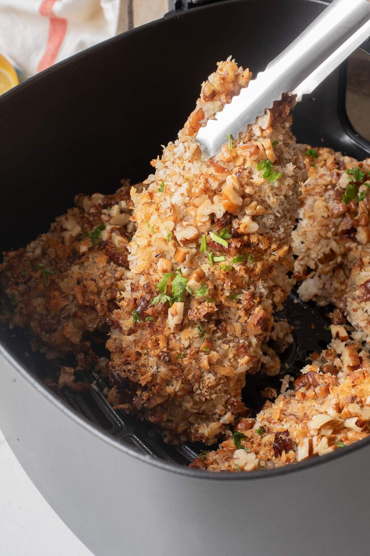 air fryer pecan crusted chicken