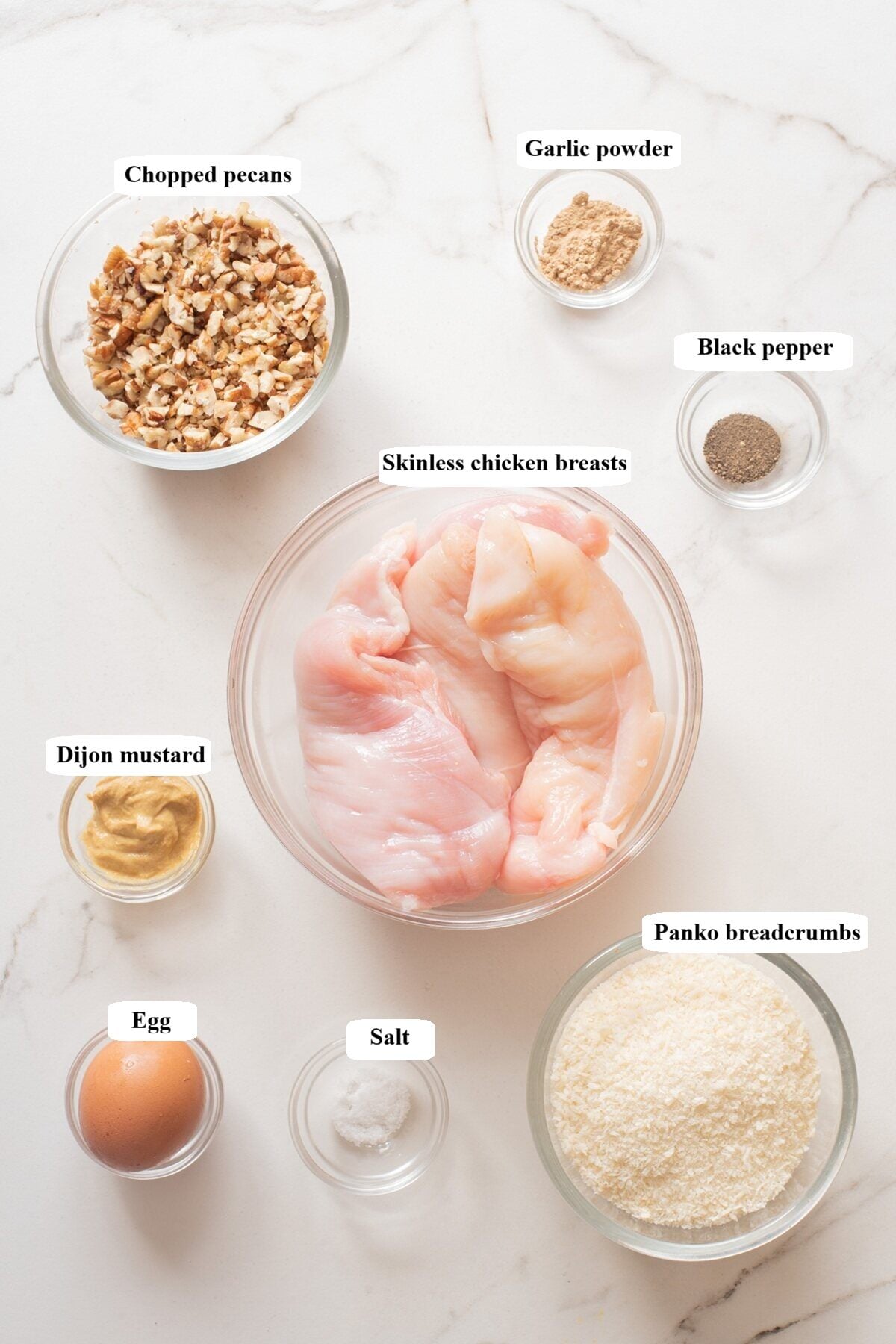 air fryer pecan crusted chicken - ingredients list