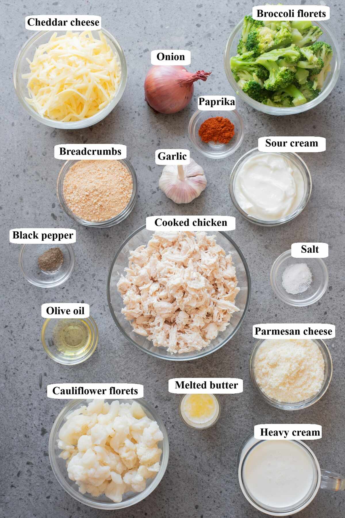 chicken broccoli cauliflower casserole - ingredients list