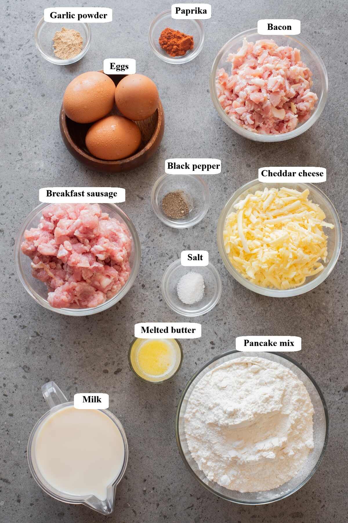 pancake breakfast casserole - ingredients list