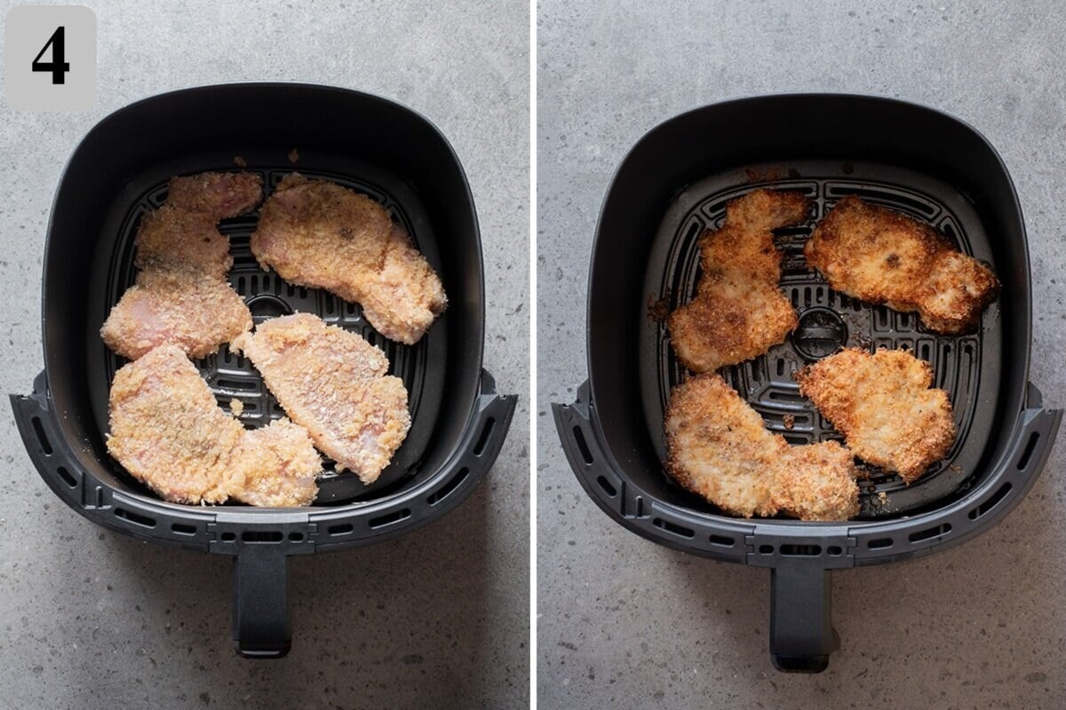 panko pork chops in an air fryer