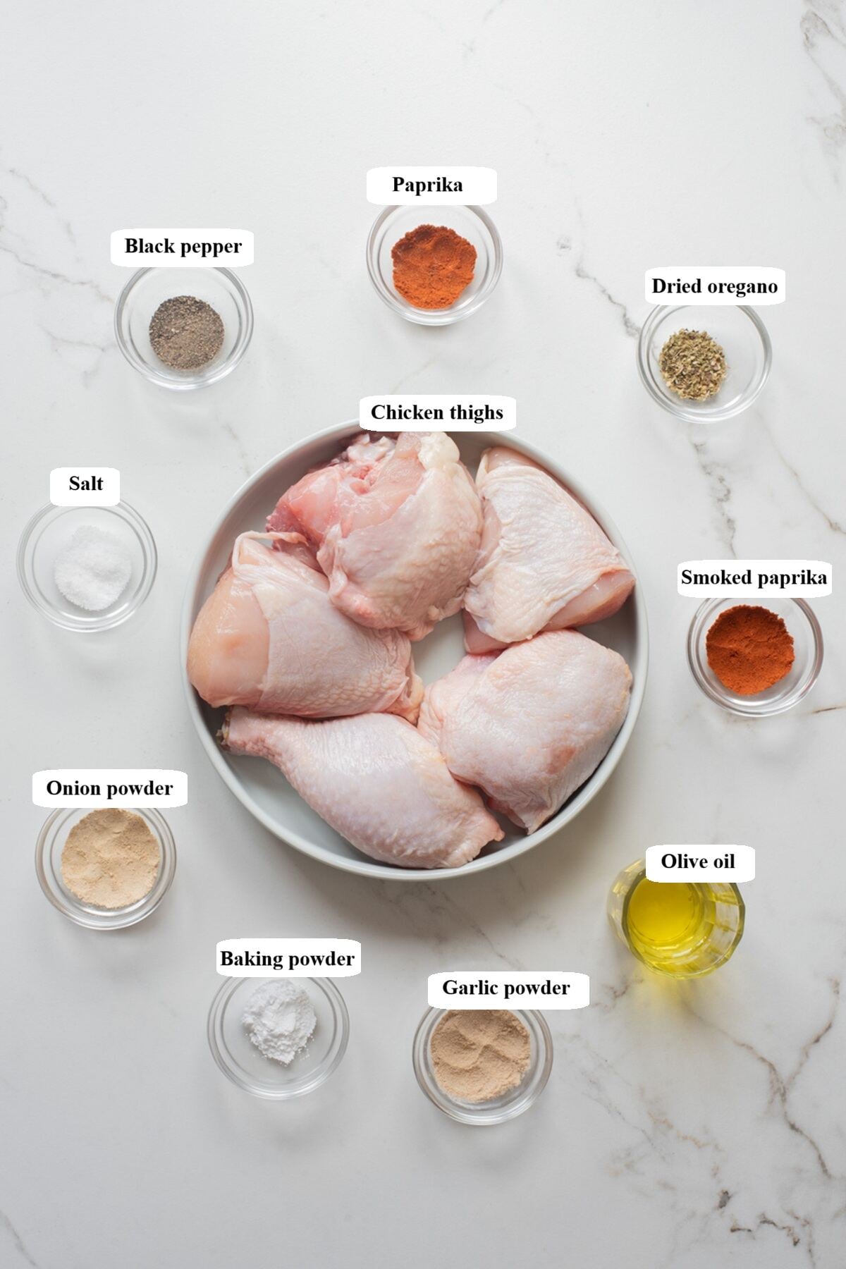 air fryer paprika chicken - ingridients list