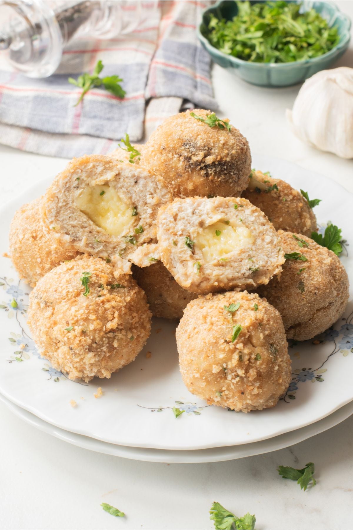 Air Fryer Mozzarella Chicken Meatballs