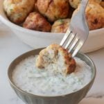 air fryer greek turkey meatballs with tzatziki