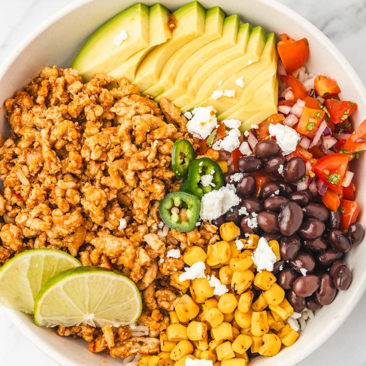 Ground Chicken Rice Bowl (Taco Rice Bowl)