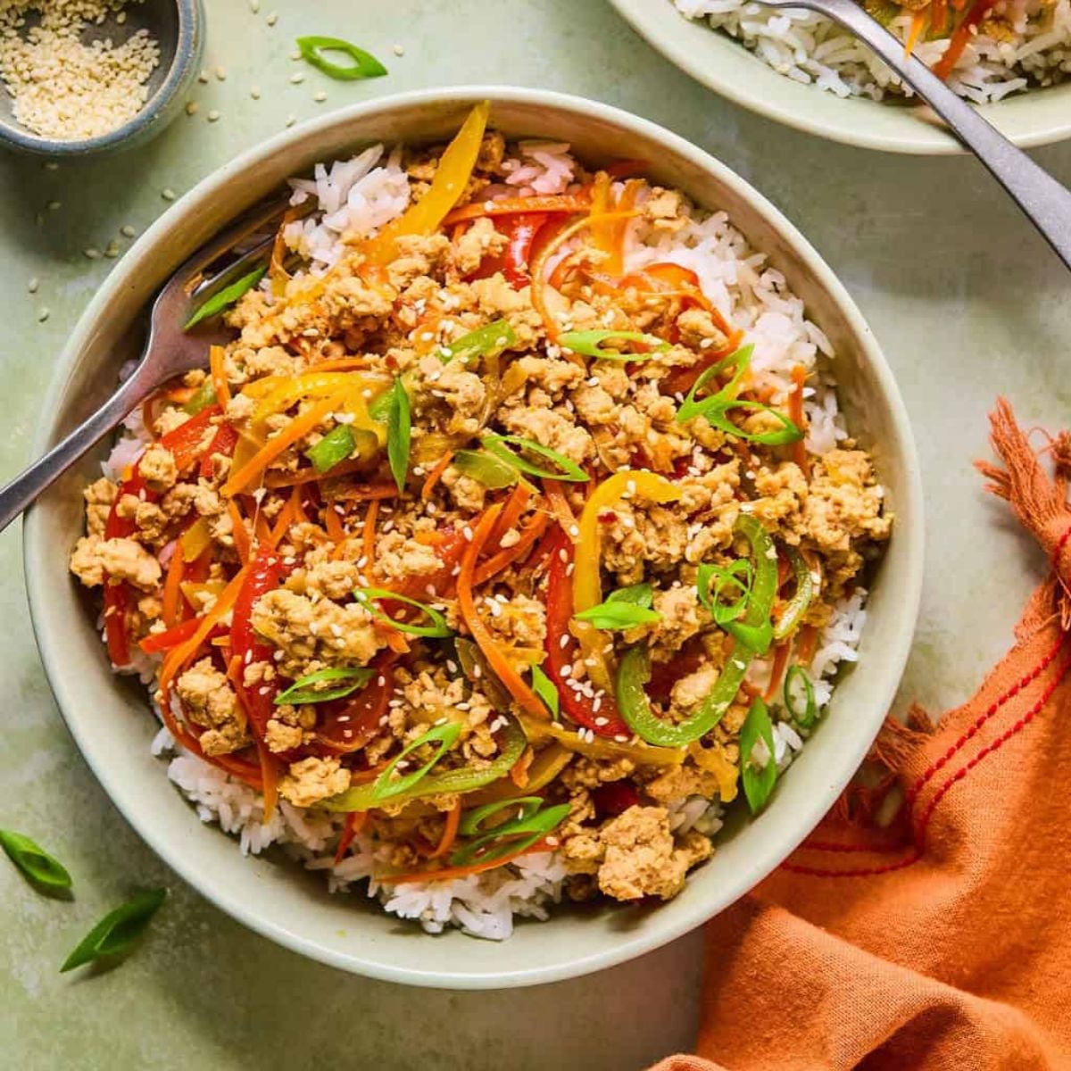 Ground Chicken Stir Fry Bowls