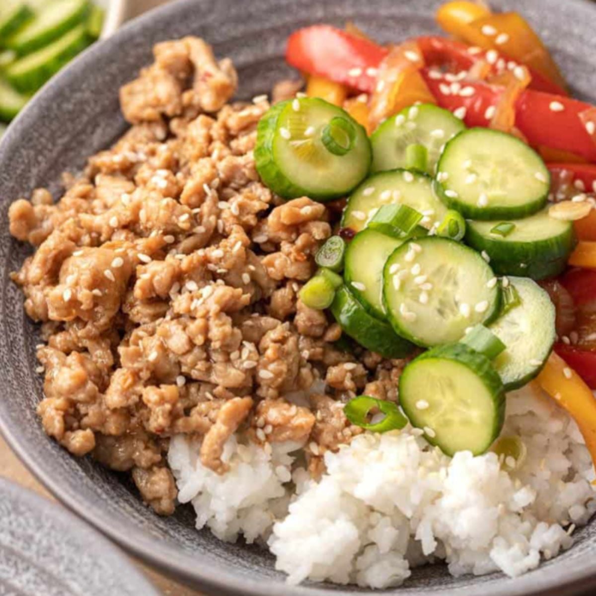 Ground Chicken Teriyaki Bowls