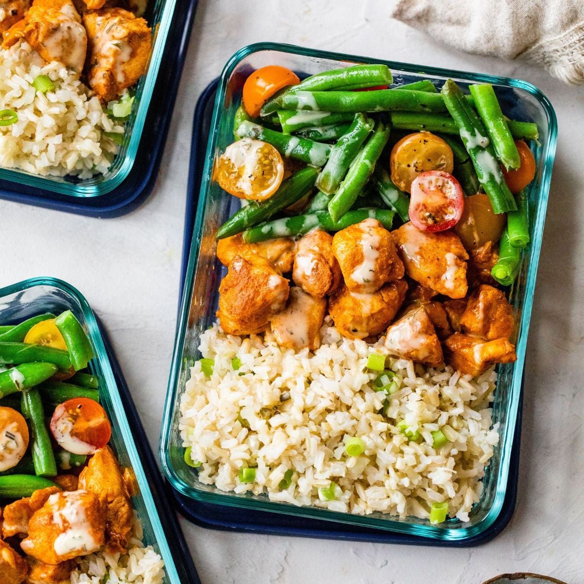 Buffalo Chicken Brown Rice Bowls