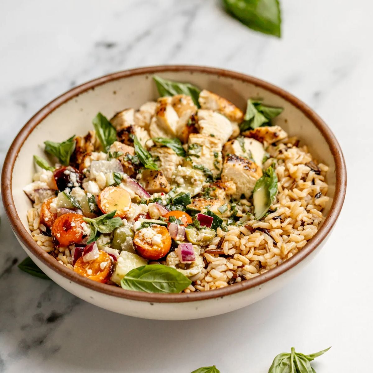 Easy Greek Chicken Rice Bowl Recipe for Two