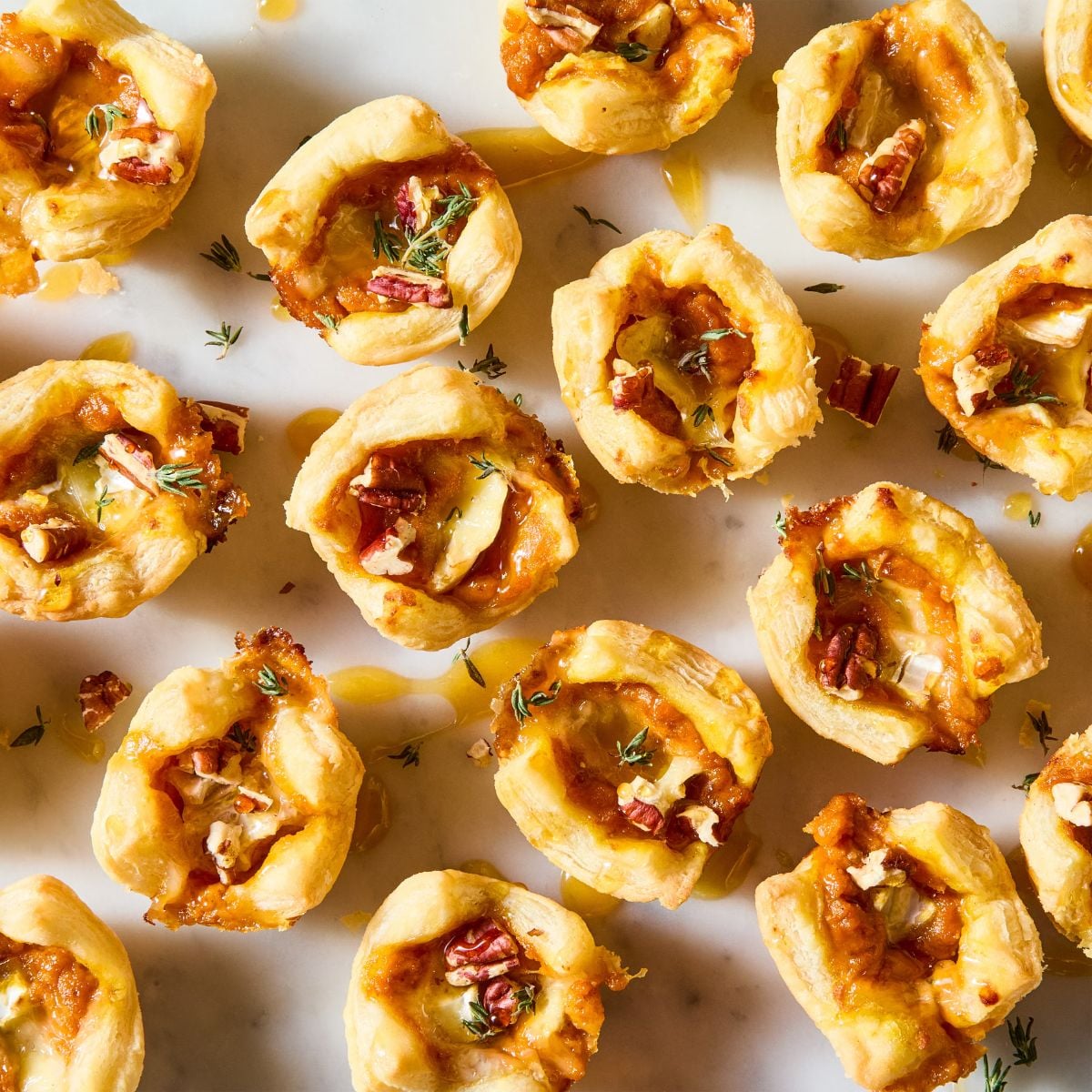Pumpkin Spice Hot Honey Brie Bites