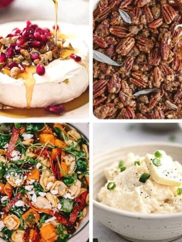 A collection of crowd-pleasing Thanksgiving potluck recipes showcasing holiday appetizers, side dishes, and casseroles.