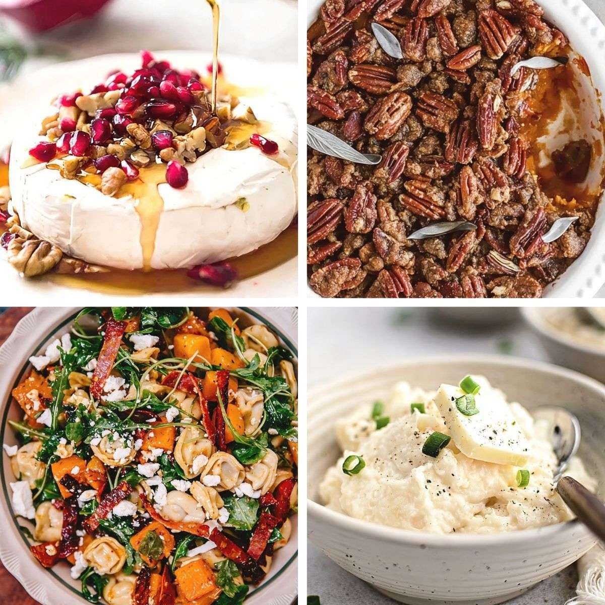 A collection of crowd-pleasing Thanksgiving potluck recipes showcasing holiday appetizers, side dishes, and casseroles.