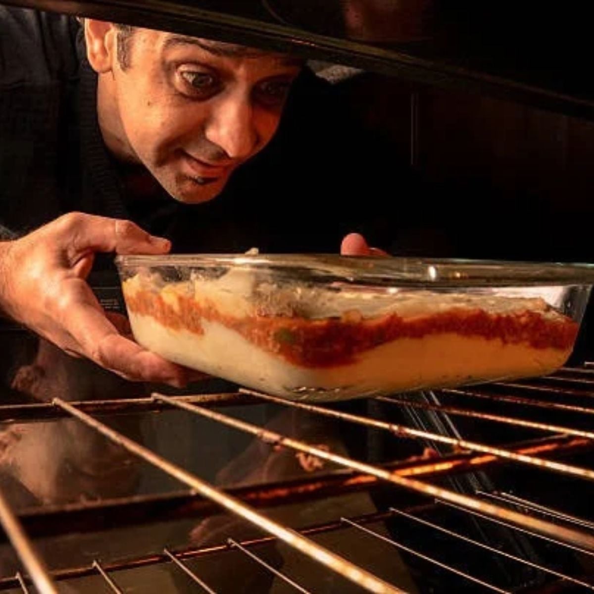 casserole shoved into a cold oven by a guy trying to speed up the process