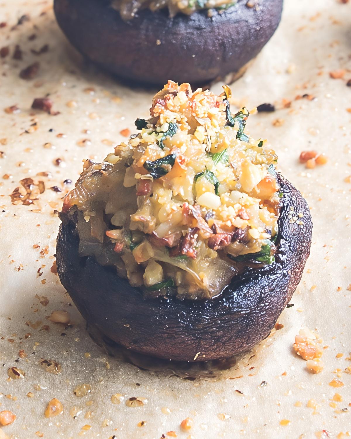 Gluten-free stuffed mushrooms, a healthy Thanksgiving appetizer for the holidays