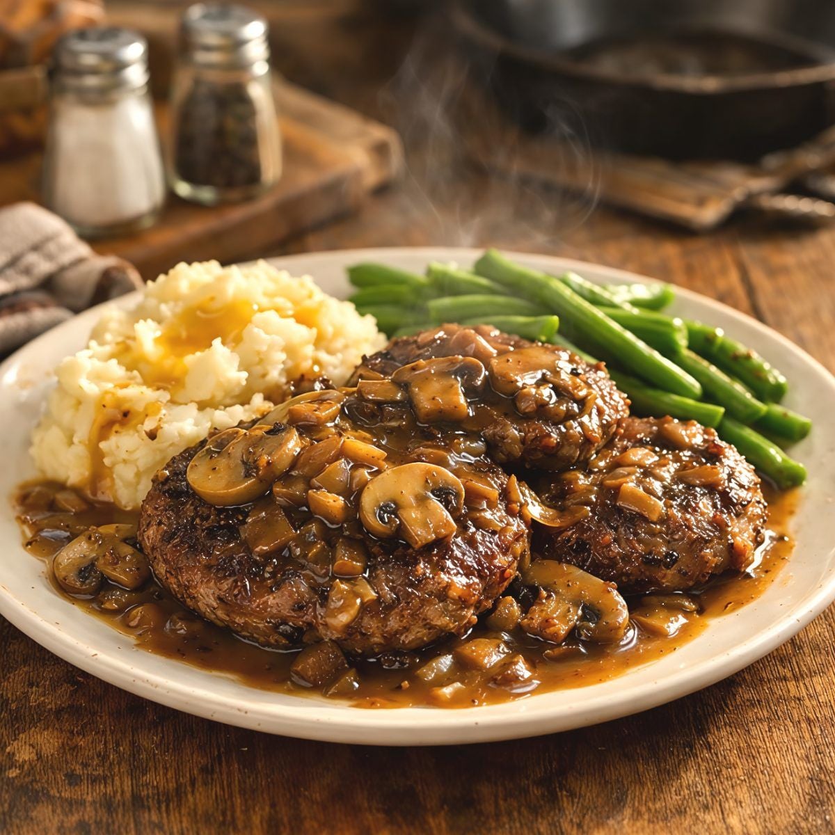 Hamburger Steaks With Mushroom Gravy โ Southern Comfort Classic